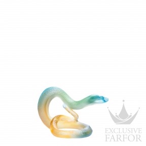 05560 Daum Serpent Статуэтка "Змея - синий, янтарный, желтый" 11см