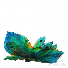 05706 Daum Fleur de Paon (Лимитированная серия на 375 пред.) Арт-объект "Золотой, янтарный, синий, зеленый" 62см