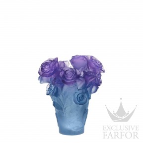 05287-3 Daum Rose Passion (Нумерованная серия) Ваза "Синий, фиолетовый" 17см