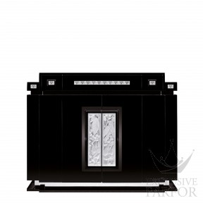 10179600 Lalique Merles et Raisins Комод барный с боковым ящиком "Черное эбеновое дерево" 146x56x118см
