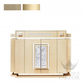 72192000 Lalique Merles et Raisins Комод барный с боковым ящиком "Натуральное дерево, сатинированная золочением сталь" 146x56x118см