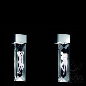 10434700+nickel Lalique Serene "Figurines" Бра, настенный светильник (2 Призмы) "Никелевый" 8x8x33см