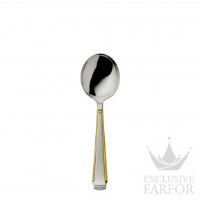 06033025 Robbe & Berking Art Deco "Серебро + узорная позолота" Ложка круглая для супа и сливок 15,1см