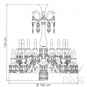 2606257 Baccarat Zenith Flou Люстра на 18 свечей 110 x 102см