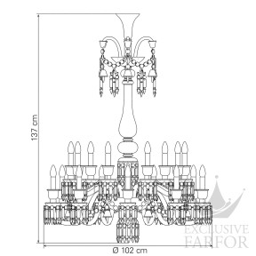 2606965 Baccarat Zenith Flou Люстра на 18 свечей (длинный) 136 x 102см