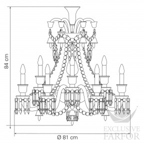 2607997 Baccarat Zenith Noir Люстра на 12 свечей 84 x 81см