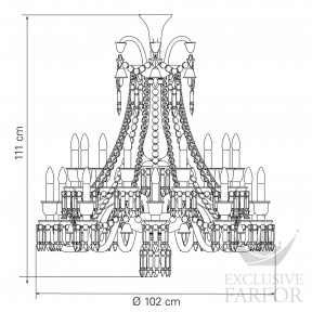 2608055 Baccarat Zenith Noir Люстра на 18 свечей 111 x 102см