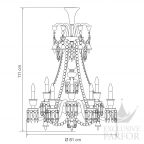 2608103 Baccarat Zenith Noir Люстра на 12 свечей (длинный) 111 x 81см