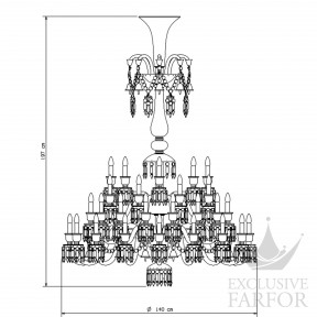 2609574 Baccarat Zenith Flou Люстра на 36 свечей 171 x 130см