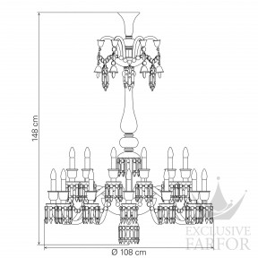 2609760 Baccarat Zenith Flou Люстра на 24 свечей (длинный) 148 x 108см