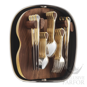 00072399 Christofle Carrousel "Посеребрение + узорная позолота" Набор столовых приборов на 6 персон, 24 предметов