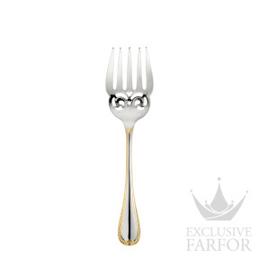 01518080 Christofle Malmaison "Серебро + узорная позолота" Сервировочная вилка для рыбы 22см