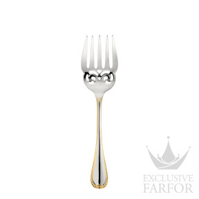 01538080 Christofle Marly "Серебро + узорная позолота" Сервировочная вилка для рыбы 22см