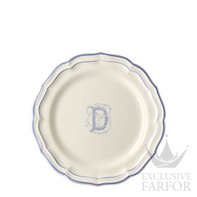 1710AEXD22 Gien Filet Bleu Monogramme Тарелка главная "D" 26см