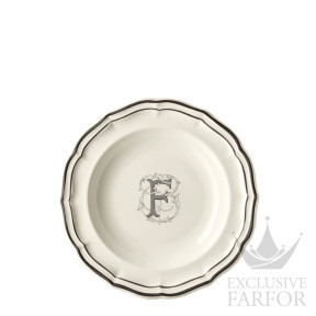 2029ACRF22 Gien Filet Manganese Monogramme Тарелка глубокая "F" 22,5см