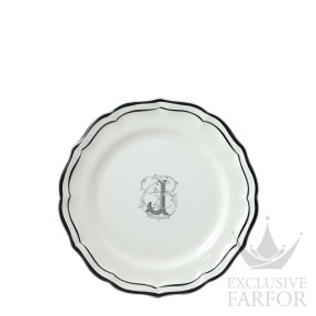 2029ADEJ22 Gien Filet Manganese Monogramme Тарелка закусочная "J" 23,2см