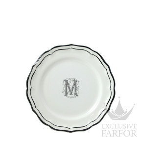 2029ADEM22 Gien Filet Manganese Monogramme Тарелка закусочная "M" 23,2см
