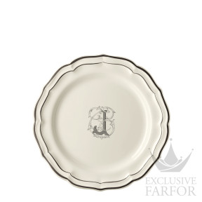 2029AEXJ22 Gien Filet Manganese Monogramme Тарелка главная "J" 26см