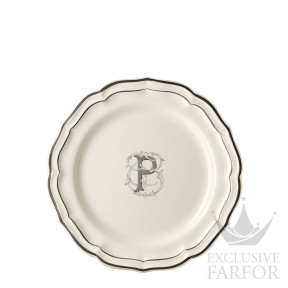 2029AEXP22 Gien Filet Manganese Monogramme Тарелка главная "P" 26см