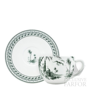 18411PTJ01 Gien Les Depareillees Vert Чашка с блюдцем 0,45л