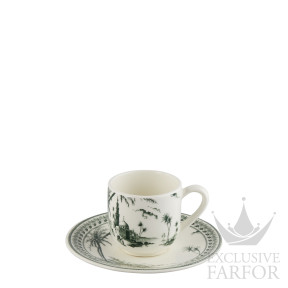 18412PTM01 Gien Les Depareillees Vert Чашка эспрессо с блюдцем 0,08л, 2шт.