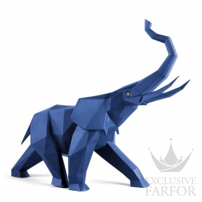 01009560 Lladro Animal Kingdom "Origami" Статуэтка "Слон (синий)" 43 х 52см