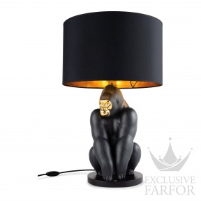 01024166 Lladro Boldblack Лампа настольная "Горилла (Черный / золотой)" 63 х 23см