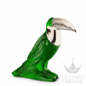 10759100 Lalique Toucan (Лимитированная серия на 48 пред.) Статуэтка "Тукан - зеленый, платиновый" 29см