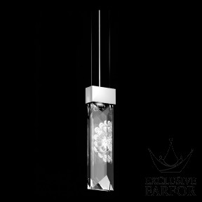 10433100+nickel Lalique Serene "Dahlia" Подвесная лампа (2 призмы) "Никелевый" 8x33см