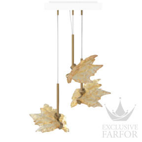 Подвесная лампа "3 лепестка - сатинированное золочение" 80х35см