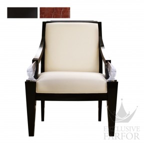 71316066 Lalique Victoire (Нумерованная серия) Кресла "Черный лак, шоколадная кожа" 73x78x101см