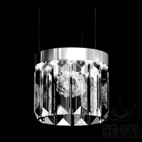 10432400+nickel Lalique Serene "Dahlia" Люстра (12 призмы - круглый) "Никелевый" 38x34см