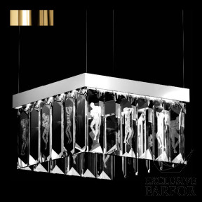 Люстра (24 призмы - квадратный) "Позолоченный" 58x58x34см