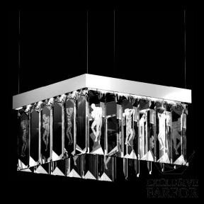 Люстра (24 призмы - квадратный) "Никелевый" 58x58x34см