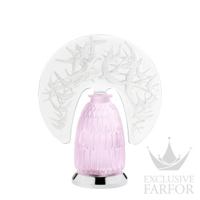 10802600 Lalique Hirondelles Настольная лампа "Розовый" 34x28x13см