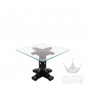 73112710 Lalique Raisins Обеденный стол квадратный на 6 персон "Черный лак" 140x140x76см