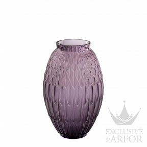 10811000 Lalique Plumes Ваза "Фиолетовый" 26,5см