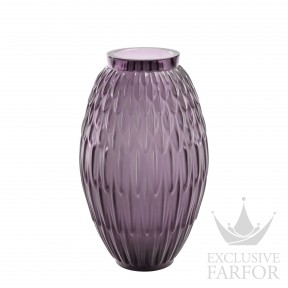 10811200 Lalique Plumes Ваза "Фиолетовый" 36,1см