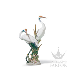 01001611 Lladro Animal Kingdom "In the pond"Статуэтка "Танцующие журавли" 28 x 18см