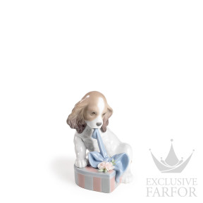 01008312 Lladro Animal Kingdom "Like cat and dog"Статуэтка "Не могу дождаться!" 13 x 12см