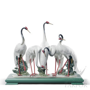 01008697 Lladro Animal Kingdom "In The Pond" (Лимитированная серия на 2000 пред.)Статуэтка "Стая журавлей" 45 х 22см