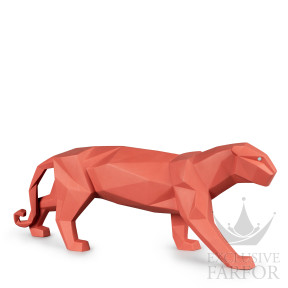 01009457 Lladro Animal Kingdom "Origami"Статуэтка "Пантера (коралловая)" 19 х 50см