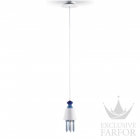 01023411 Lladro Belle de Nuit Подвесная лампа с литофаном (синий / белый) 300 х 11см
