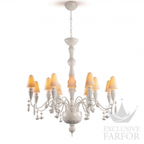 01023852 Lladro Ivy & Seed Люстра на 16 свечей (белый) 133 х 115см