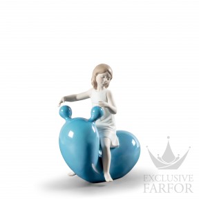 01009368 Lladro Childhood & Fairy Tales "My Seesaw Balloon"Статуэтка "Покачаюсь (синий)" 21 х 15см