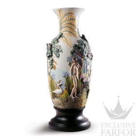 01001997 Lladro High Porcellaine (Лимитированная серия на 150 пред.) Ваза "Райский сад (Адам и Ева)" 90 x 38см