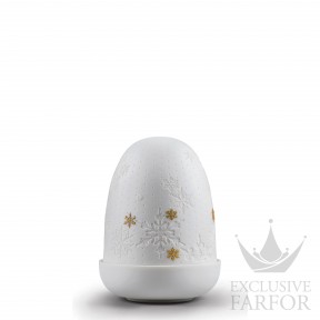 01023942 Lladro Dome Лампа настольная "Снежинки (белый / золотой)" 15 х 11см