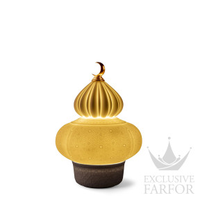 01024462 Lladro Majestic Nights Лампа настольная с перезаряжаемой светодиодной лампой "Коричневый" 23 х 17см