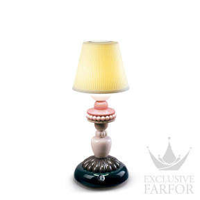 01024473 Lladro Firefly Лампа настольная "Подсолнух (черный / розовый)" 30 x 12см