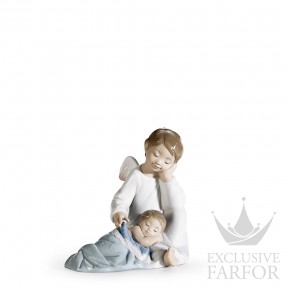 01006961 Lladro Spirituality "Angels"Статуэтка "Мой ангел хранитель (синий)" 14 x 14см